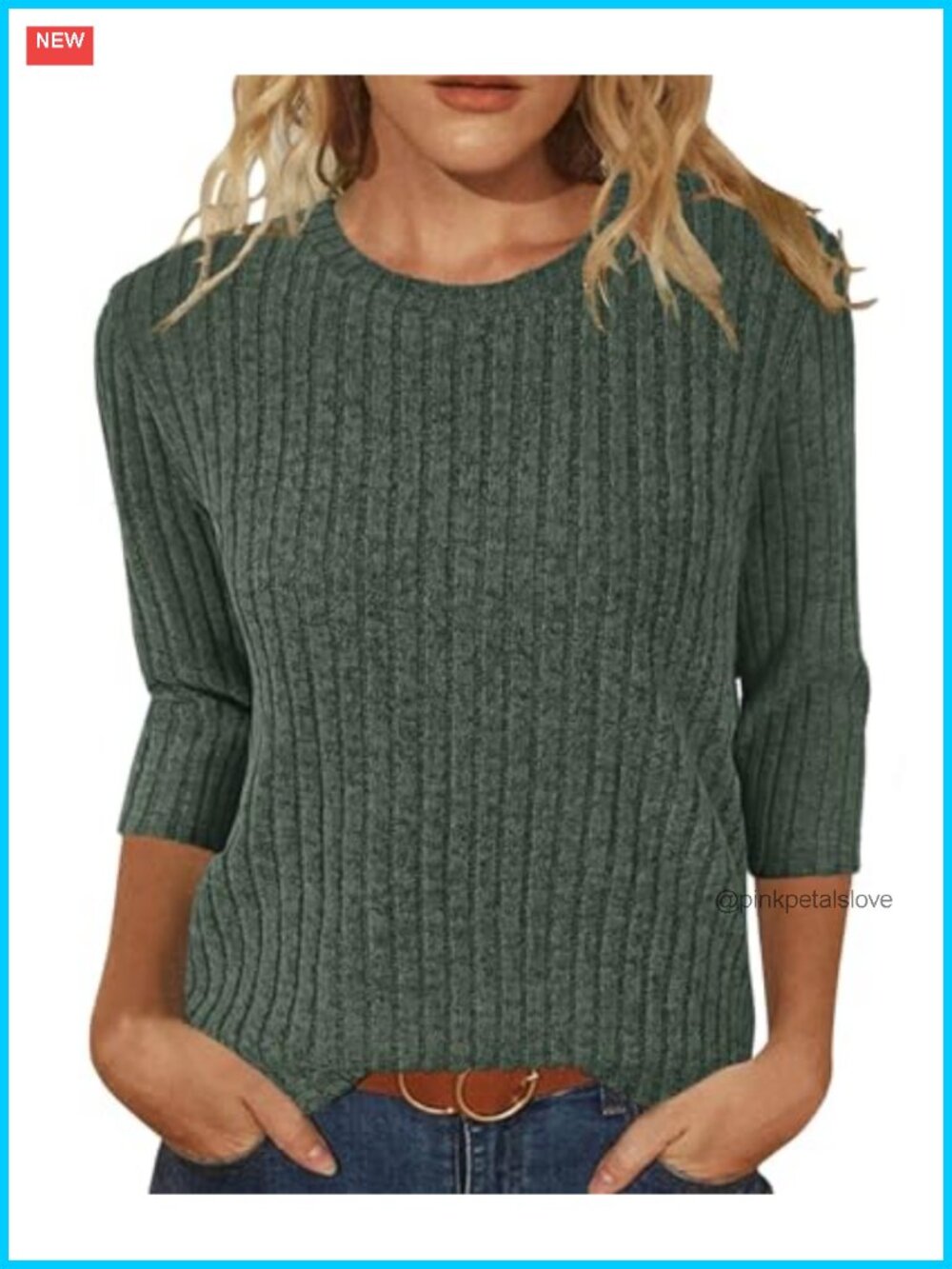 JomeDesign Women's 3/4 Sleeve Tunic Blouse Casual Loose Top